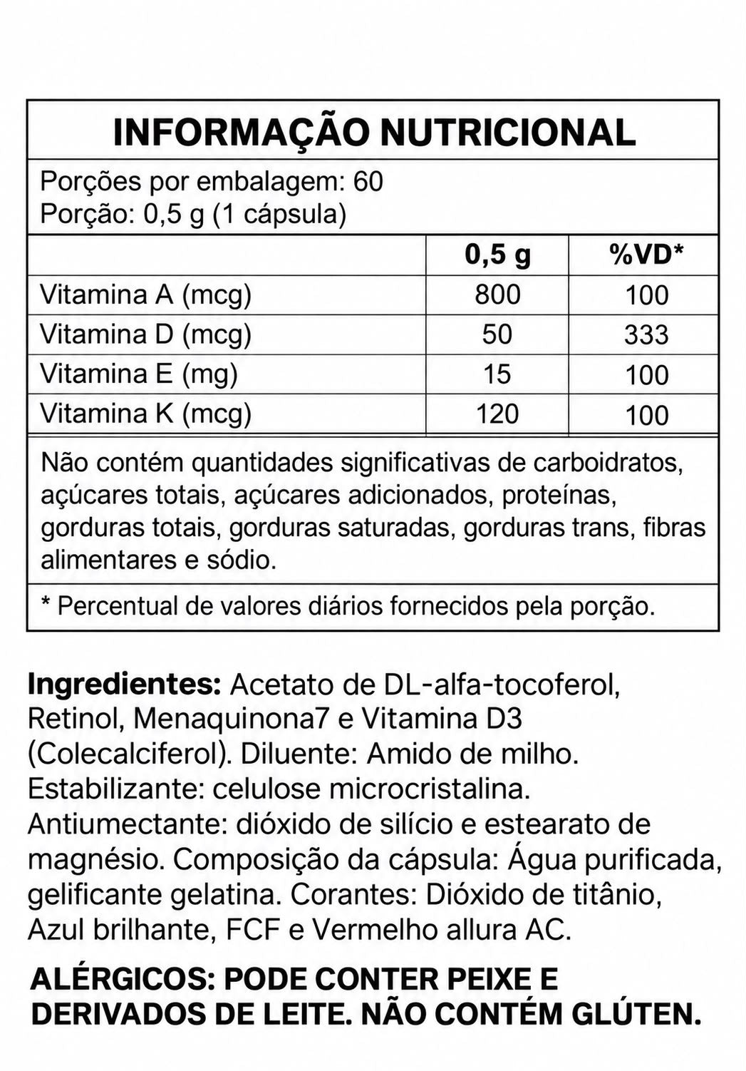 Vitamina A + D3 + K2 + E
