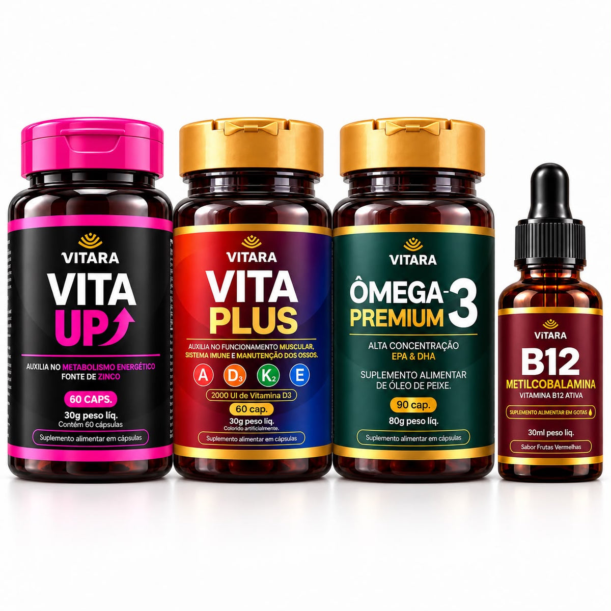 Combo Energia | Vita Plus + Vita Up + B12 + Ômega 3