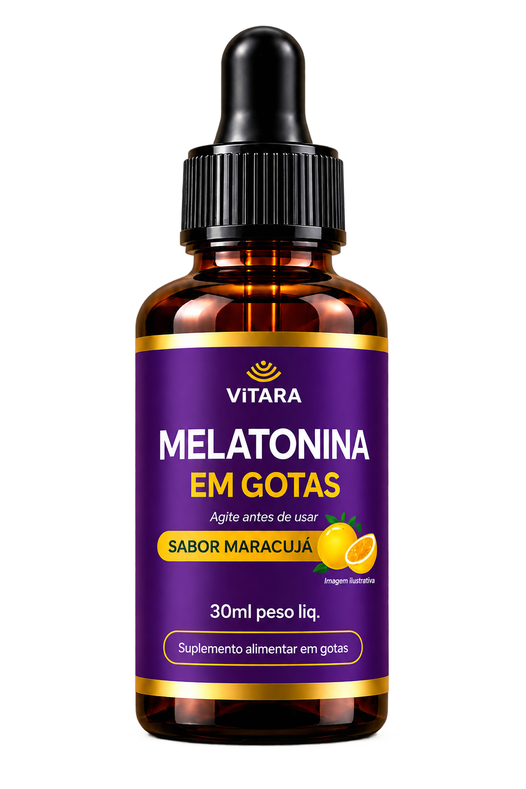 Melatonina em Gotas Vitara, sabor maracujá, 30 ml